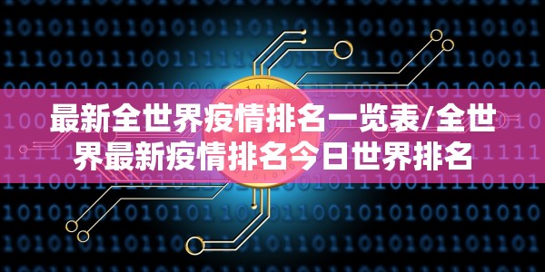 最新全世界疫情排名一览表/全世界最新疫情排名今日世界排名